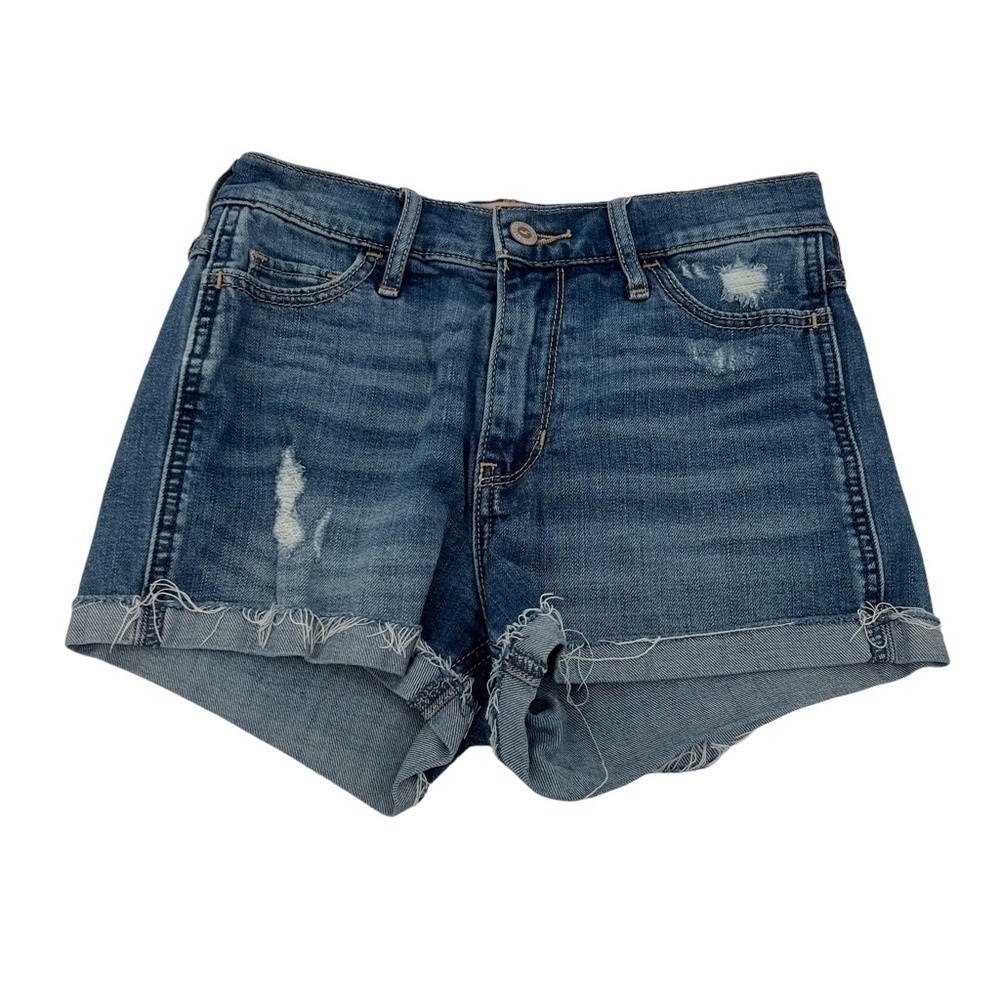 Hollister Short-Short High-Rise 2" Cuffed Hem Jean Shorts Size 0 (24) Women’s